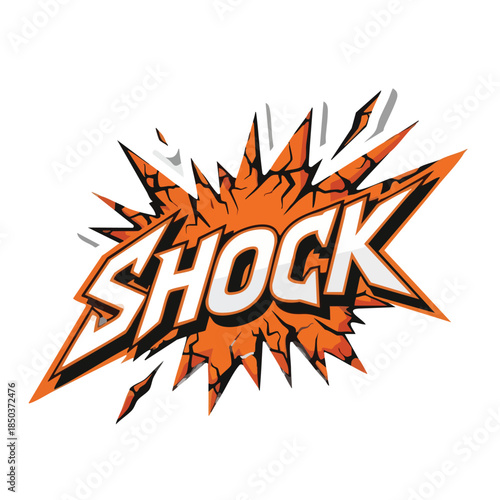 Comic Book Style Speech Bubble with shock Text and Explosion Effect