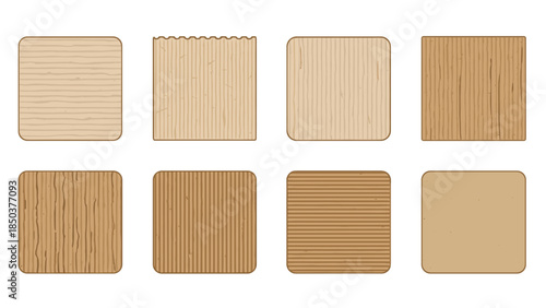 Various wooden squares with different textures