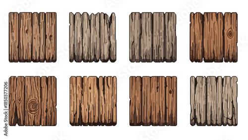 Collection of various wooden fence panels
