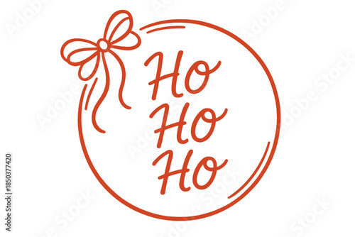 Fun holiday decoration with text in round shape and bow design suitable for festive events and celebrations in winter season