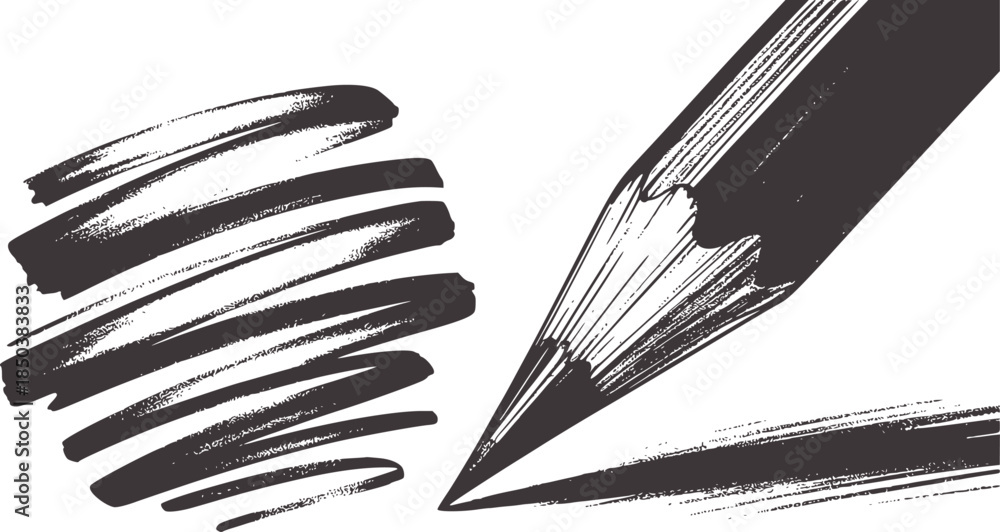 Φωτογραφία Closeup black and white pencil shading texture strokes