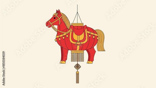 A Red Horse Figurine