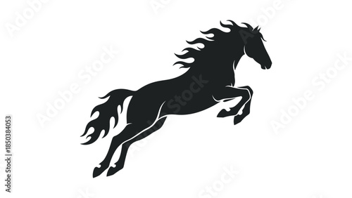 Black Horse in Full Gallop