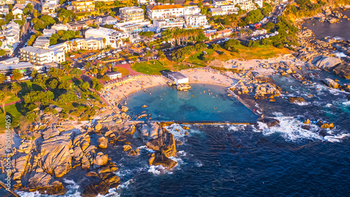Aerial view from Camps Bay in Cape Town, South Africa
