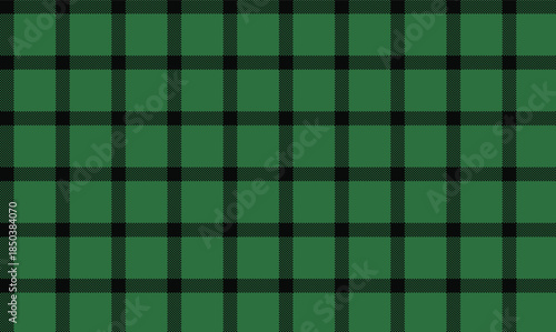 Classic buffalo plaid checkered pattern in forest green and black