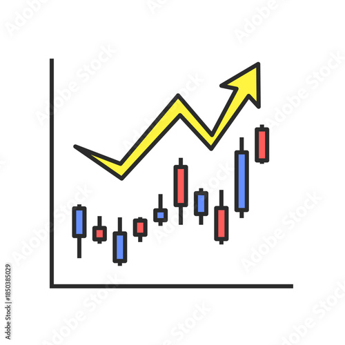株価、投資、ローソク足、利益、資産運用、キャピタルゲインの増減、好景気、インフレ