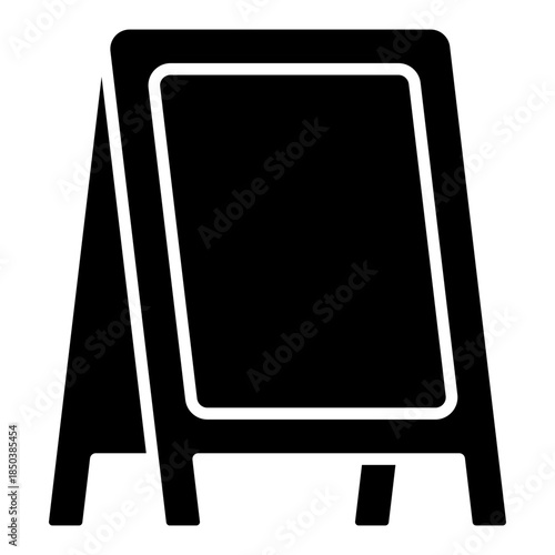 Market stall blackboard stand glyph solid icon
