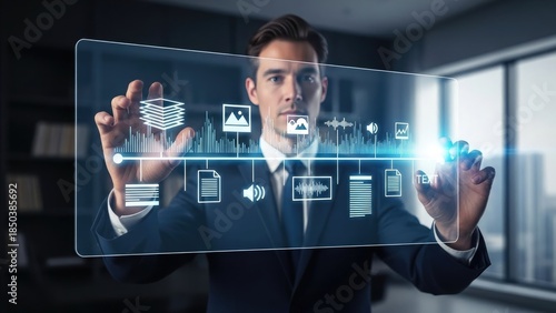Digital Transformation Concept With Interface And Business Man