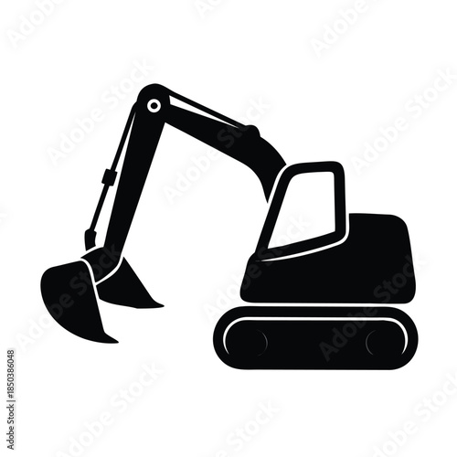 Excavator construction machine icon
