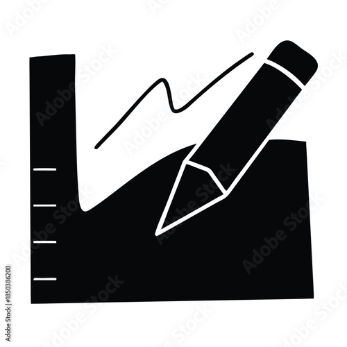 Simple Graph and Pencil Icon