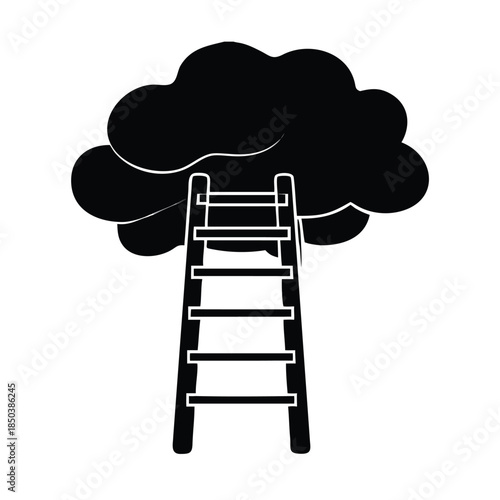 Ladder to cloud concept