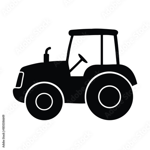 Tractor Icon Design Agriculture Farming Equipment Silhouette