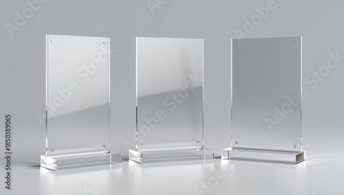 Blank Card stand type top loader Table Tent. 3d render illustration