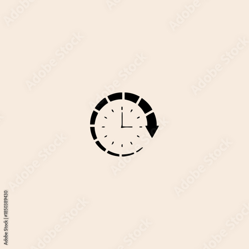 Clock icon flat vector design.