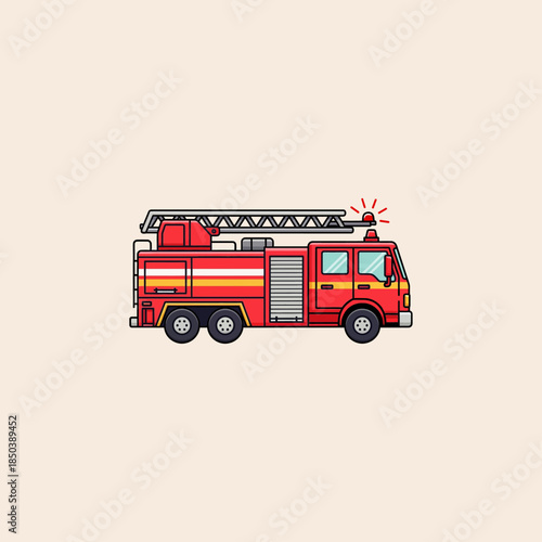 Fire Fighting vehicle icon flat vector design.