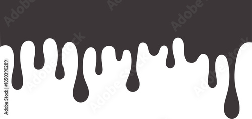 Black and white irregular dripping liquid silhouette pattern