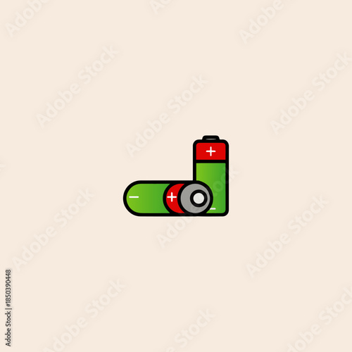 Battry icon flat vector design.