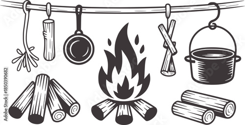 set of kitchen utensils