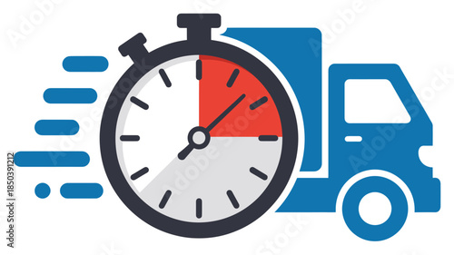 Fast Delivery Truck with natural lighting and detailed texture for commercial background