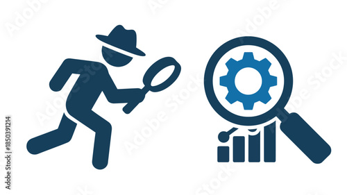 Detective Investigating with Magnifying Glass with natural lighting and detailed texture for commercial background