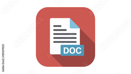 Red document icon with a white document and three black lines