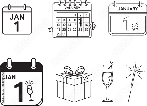 January 1st Calendars, Champagne, and Celebration