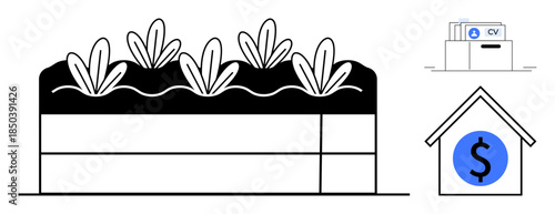 Farming concept. Sustainable farming layers demonstrating eco-friendly soil structure. Farming for efficient agriculture and environmental conservation. For sustainability, agriculture, finance