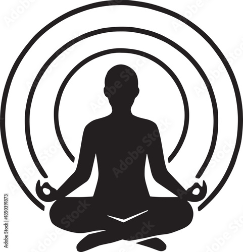 silhouette of a woman meditating