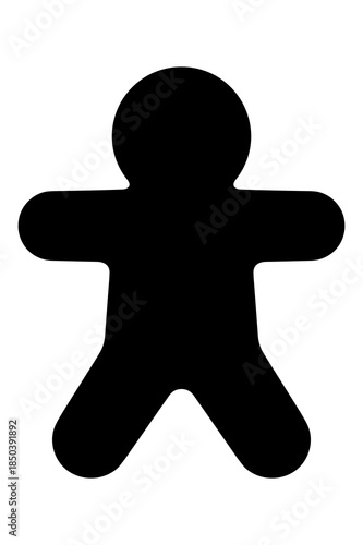 Simple black silhouette icon of a stylized person standing ready for use in design projects