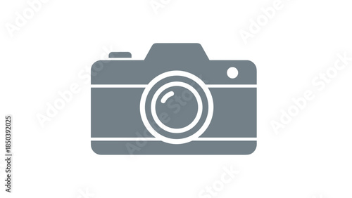Gray Camera Icon Simple Design Illustration.