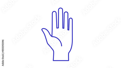 Hand Gesture Illustration with Open Palm.