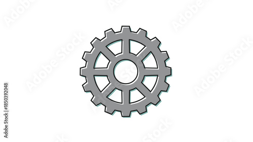 Metal Gear Wheel with Teeth and Hub.