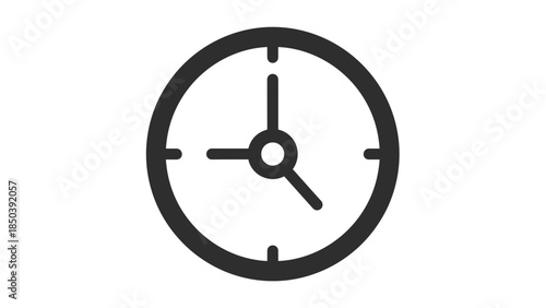 Simple Black Clock Face on White.