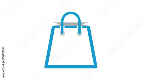 Simple Blue Shopping Bag Illustration.