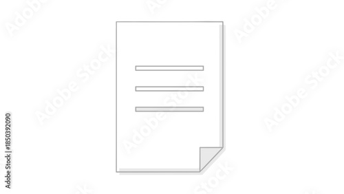 Simple Document with Folded Corner Illustration.