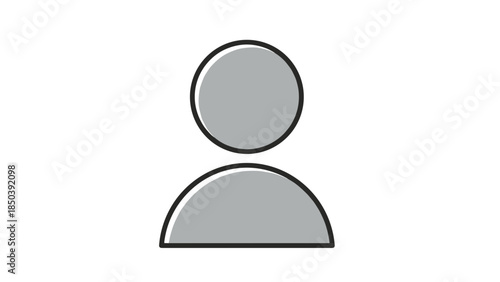 Simple Gray User Icon Illustration.