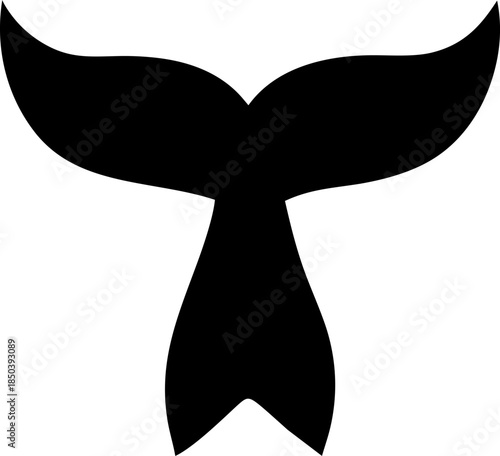 Whale Tail Silhouette Ocean Wildlife Icon