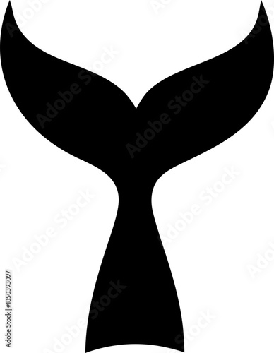 Whale Tail Silhouette Ocean Wildlife Icon