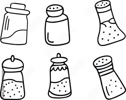 Hand Drawn Spice Shakers Collection, cooking concept