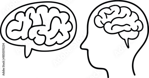 Brain Communication and Thought Process, thinking concept