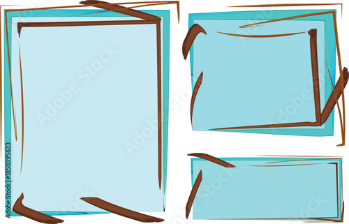 blue creative unique pattern design text box frames banners