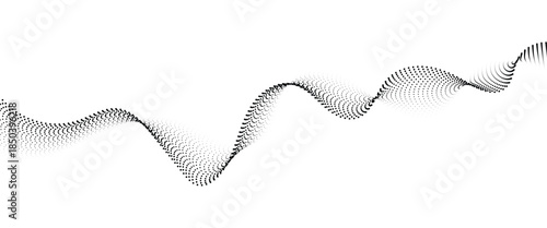 Flowing Dot Wave halftone gradient pattern on transparent background	
