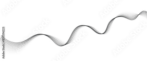 Flowing Dot Wave halftone gradient pattern on transparent background	
