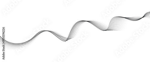 Flowing Dot Wave halftone gradient pattern on transparent background	
