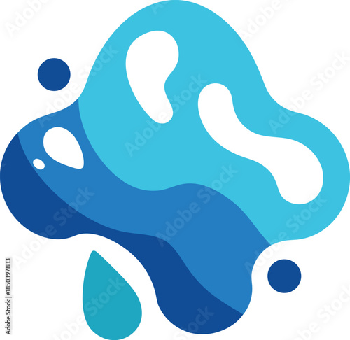 Flat soft liquid shape icon inspired by water flow vector illustration