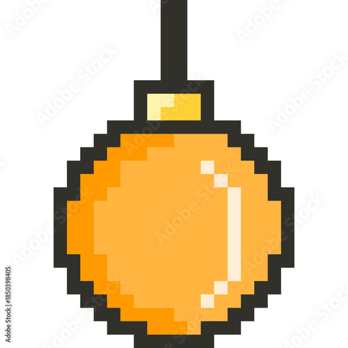 Christmas Pixel Art Icon Set with Santa Claus Snowman and Holiday Decorations