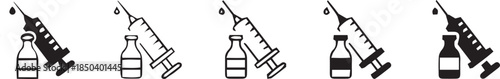 vaccine icon set, vaccine icon in different style, vector illustration