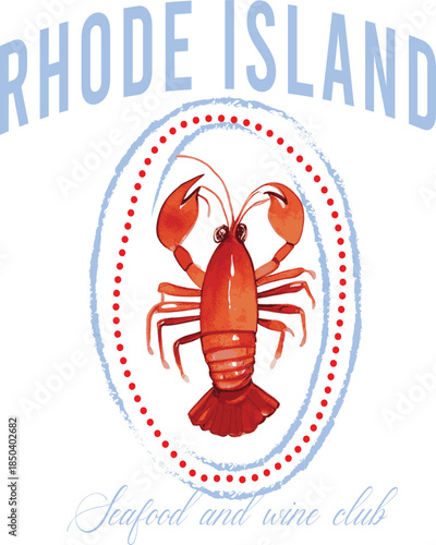 lobster seafood ciao Bella club Italy Europe fish sardine nautical fisherman sea ocean shack cafe cute euro trending graphic tee fashion Maine crab Amalfi Italia design boat yacht script font wine