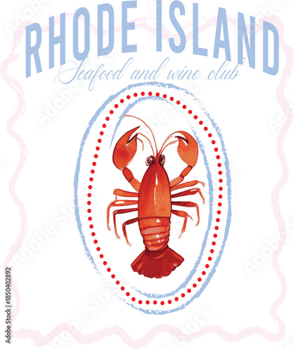 lobster seafood ciao Bella club Italy Europe fish sardine nautical fisherman sea ocean shack cafe cute euro trending graphic tee fashion Maine crab Amalfi Italia design boat yacht script font wine