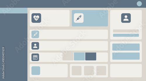 Modern medical interface with patient data and health metrics